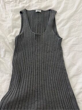 Babaton Ribbed Knit Tank Top - Gray